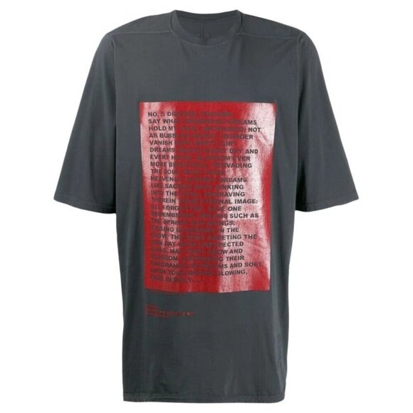 Rick Owens DRKSHDW Graphic Trauma Slogan Print T-Shirt Size S Mens D/U 19 $335 - Picture 1 of 14
